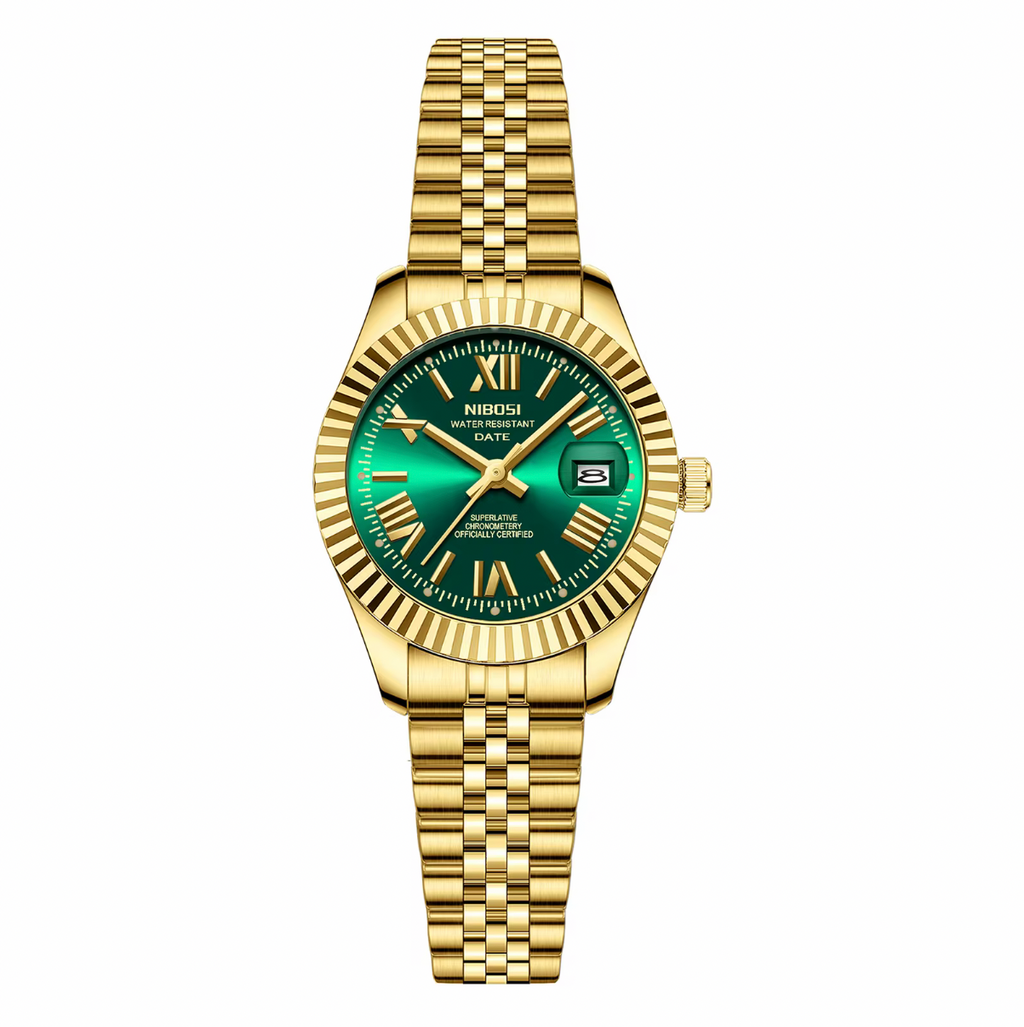 NIBOSI Ladies Royal Date Smaragdgrün