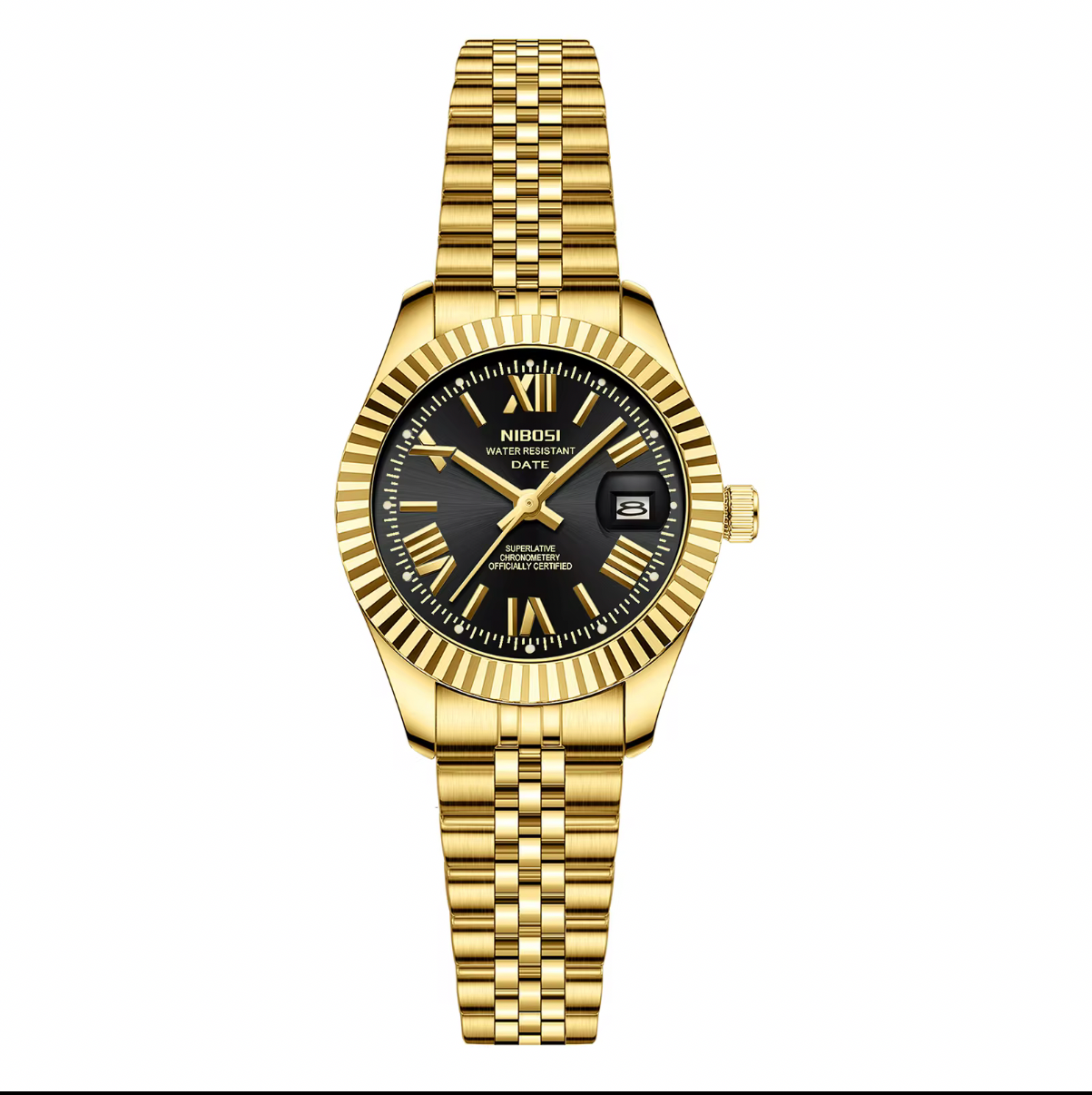 NIBOSI Ladies Royal Date Midnight Black