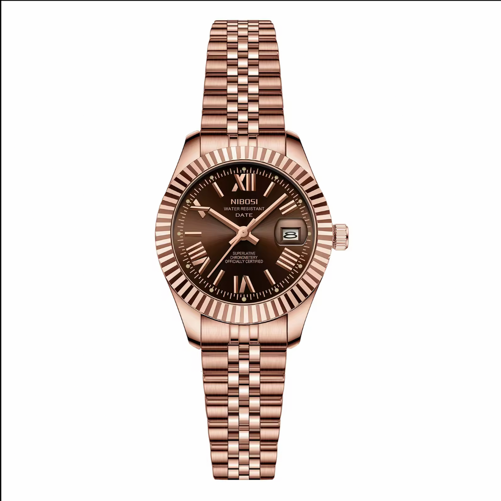 NIBOSI Ladies Royal Date Rosé Chocolate Brown