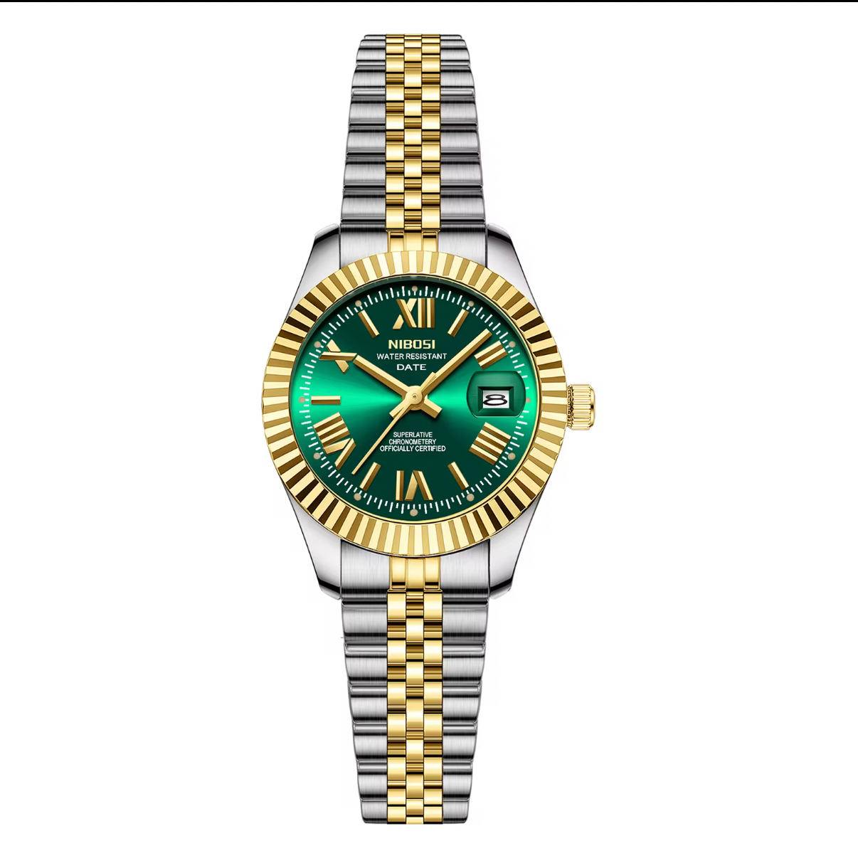 NIBOSI Ladies Royal Date Smaragdgrün