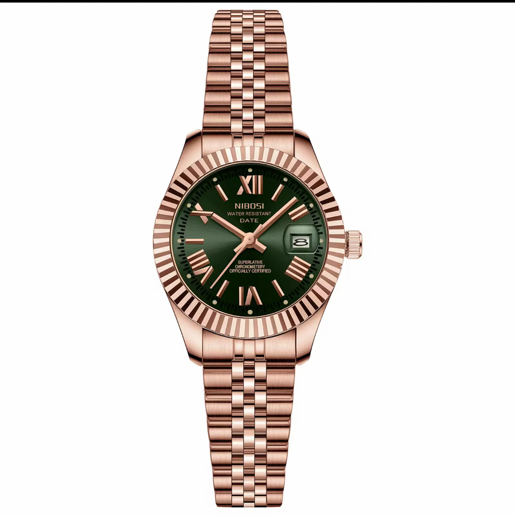 NIBOSI Ladies Royal Date Rosé Forest Green