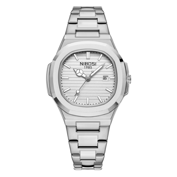 NIBOSI Royal Chrono - Silver White