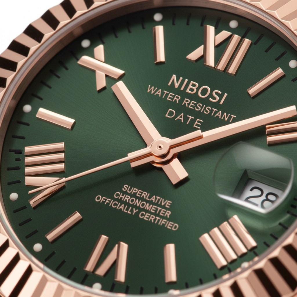 Forest Green Rosegold Detail