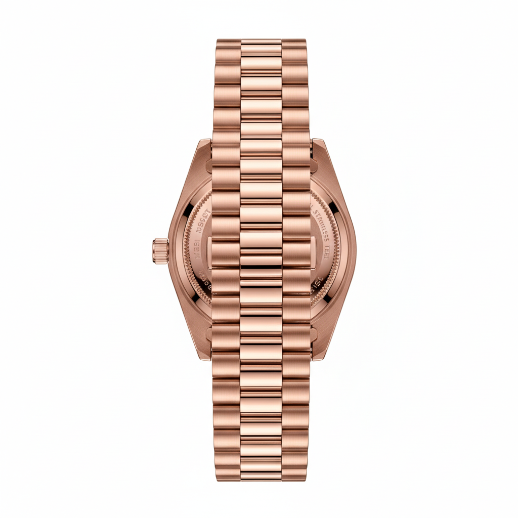 NIBOSI® Day-Date Rose Platinum Silver