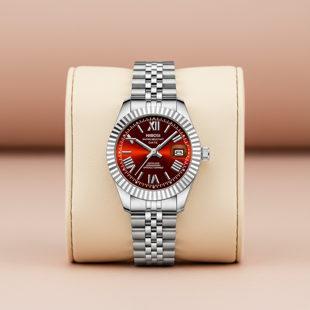 Ladies Royal Date Burgundy Red