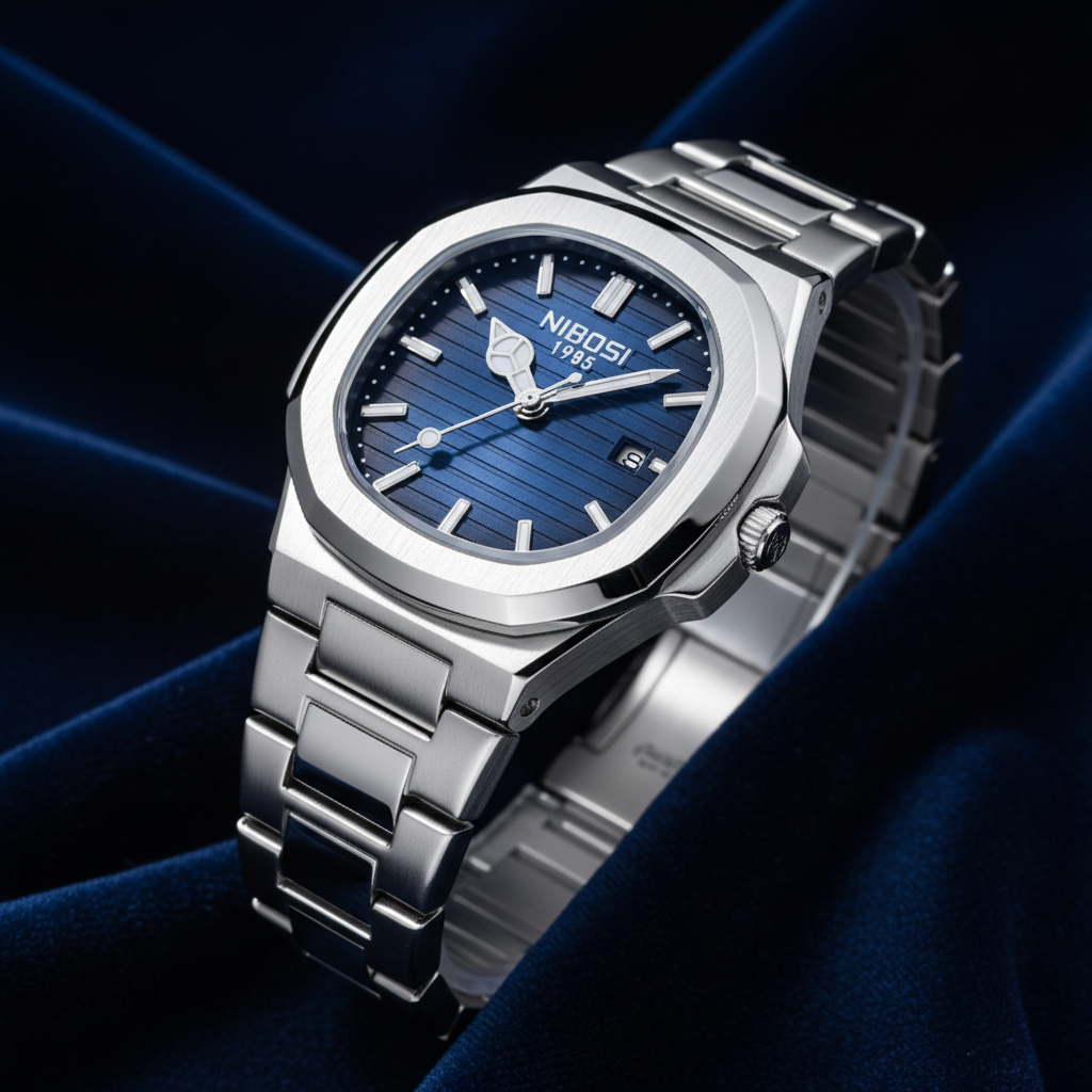 NIBOSI Royal Oak Navy Blue 45-Grad