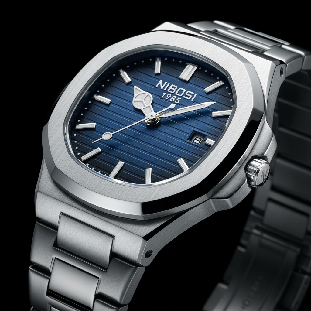 NIBOSI Royal Oak Navy Blue Detail