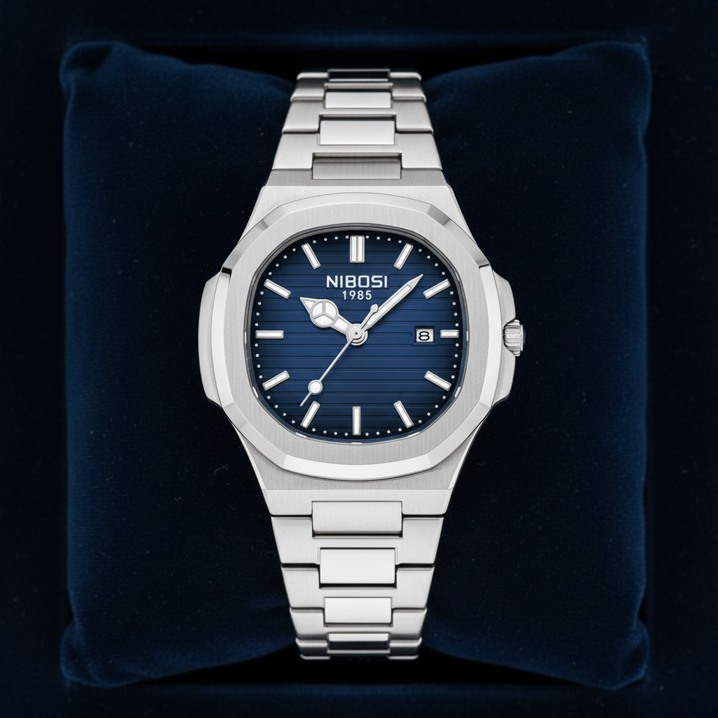 NIBOSI Royal Oak Navy Blue Draufsicht